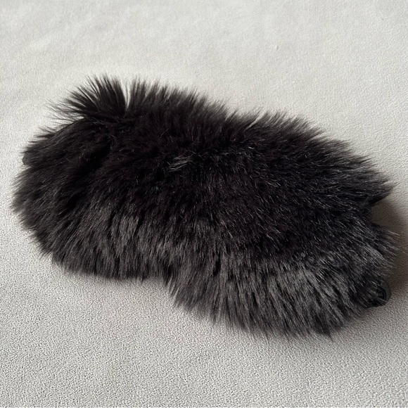 Faux Fur Eye Mask ~ Sleep Mask ~ Black - Picture 5 of 5